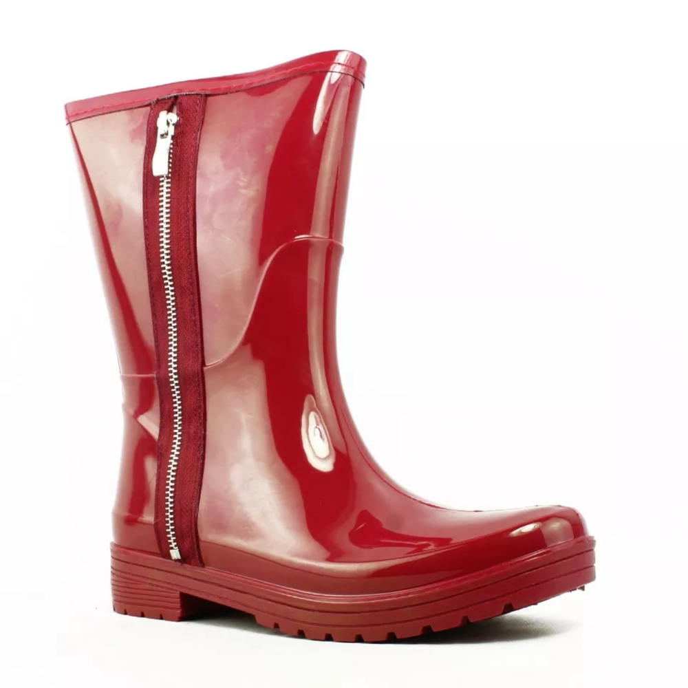 Unlisted Red Rubber Rain Zip Boots Size 7